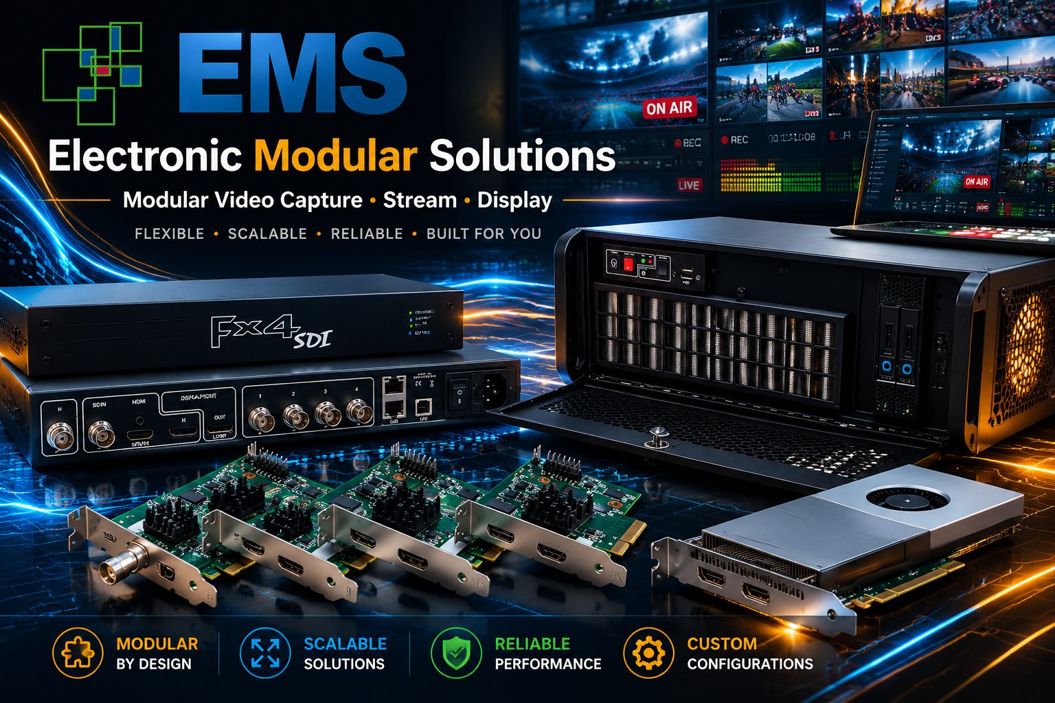 EMS Imaging — Electronic Modular Solutions — modular video capture, stream and display, flexible, scalable, reliable, built for you